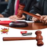 Handcrafted Wooden Gavel Hammer & Sound Block Auction Judge Tool - UK