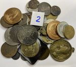 2.496g-MIXED TOKENS, MEDALS & COINS-UNSORTED & UNRESEARCHED COMBINE POST ONLY UK