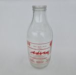 Vintage Co Op 1 Pint Glass Milk Bottle Advertising Rexco Smokeless Coal