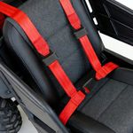 2pcs 4 Point Red Car Racing Bucket Seat Belt Harness Adjustable Universal Design