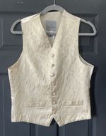 The Tailored Experience Ivory Floral Jacquard Waistcoat Vest, Size 36 Chest 36
