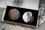 OUR SOLAR SYSTEM & AREA 51 Silver & Bronze Commemorative Coins & Case. Alien