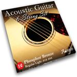 Acoustic Guitar Strings Steel Pack - 12 Gauge Phosphor Bronze Medium Adagio Pro