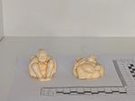 Pair of Japanese Netsuke Style Carved Figures - Tiny Tummy Time