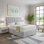 REINFORCED DIVAN BED MEMORY FOAM MATTRESS WITH HEADBOARD SINGLE DOUBLE & KING