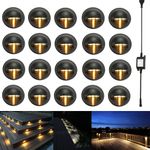 10/20X Black 35mm Half Moon LED Deck/Decking/Plinth/Step Lights Lighting Outdoor