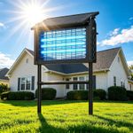 4500V Bug Zapper Electric Insect Killer Mosquito Fly Pest Trap UV LED Solar Lamp