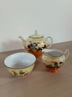 Antique Art Deco Tea Set, Desert Egyptian Revival, Teapot Sugar Bowl & Milk Jug