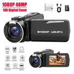 1080P Camcorder 48MP Digital Camcorder 3" Screen 18X Zoom Fill Light 32GB Card