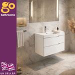 600mm White Gloss Wall Hung Vanity Unit Basin Soft Close Drawers