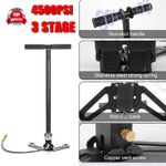 PCP Hand Pump 3 Stage Air Rifle Gun 4500PSI High Pressure Stirrup Filling Pump