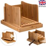 Bamboo Bread Slicer Guide Bread Cutter for Homemade Loaf-Adjustable&Foldable UK