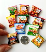 DOLLS HOUSE MINIATURE 1:12 * 10 X MIXED FREEZER FOOD PACKETS * COMBINED P+P