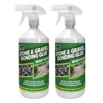 Stone and Gravel Bonding Glue, 2 x 1L, Water-Based Non-Toxic Formula, One Chem