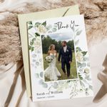 Personalised Wedding Thank You cards inc Envelopes + Photo Z4)