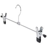The Hanger Store™ Large Metal Clip Hanger for Trousers and Skirts, 40cm, Chrome