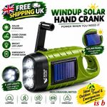 Wind Up Torch Solar Hand Crank LED flashlight super Bright Outdoor