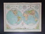 Antique (1912) map - The World - Bathy - Orographical - Bartholomew
