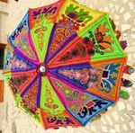 Garden Parasol Handmade Embroidered Indian Outdoor Sun Shade Patio Umbrella 72in