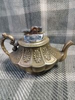 Vintage Old cigarette Metal  Table Lighter Untested Decorative English Tea Pot 