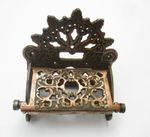 DECORATIVE LID cast iron toilet roll holder rustic vintage Edwardian antique