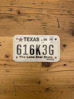 Vintage Texas The Lone Star State US Motorcycle Licence Plate  616K3G