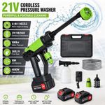 Cordless Car High Pressure Washer 2 Battery | 4000W Jet Water Wash Cleaner