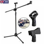 PROFESSIONAL BOOM MICROPHONE MIC STAND HOLDER ADJUSTABLE WITH MIC CLIP