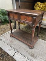 Nice Solid Oak Two Drawer Side Table