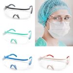 1pair Clear Lens Safety Goggles Work Lab Protective Chemical Over Glasses