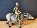 Franze Bergman Cold Painted Bronze Slave Worker Boy Arab Indian On A Sacred Cow