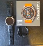 Garmin Fenix 8 AMOLED Sapphire 51mm Titanium / Orange Sensor Guard / Black Band