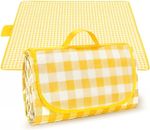 Armo Extra Large Tartan Picnic Blanket With Carrying Handle Waterproof Beach