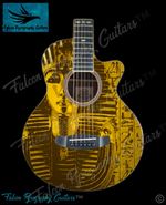 Handmade Custom Made Egyptian Inspired Electroacoustic Guitar With 24k Gold Leaf