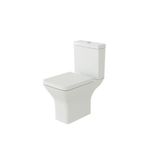 Bathroom Toilet Pan Square Soft Close Coupled Cistern Seat Modern White Ceramic
