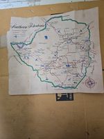 Southern Rhodesia Vintage Map of Rhodesia Good Condition