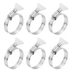 6pcs 1.1"-2" (27-51mm) Adjustable 304 Stainless Steel Worm Gear Hose Clamp