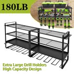 Power Tool Organizer-8 Drill Holder Wall Mount,Metal Power Tool Storage Rack UK