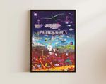 Minecraft Kids Bedroom Decor - All Worlds Poster