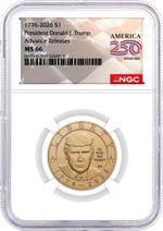 2026 P President Donald J Trump Liberty Dollar NGC MS66 Advance Releases 250 LBL