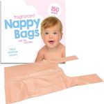 🔥150 Disposable Fragranced Nappy Bags Bin Sacks Baby Tie Handle Diaper Scented
