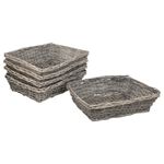 5 x Wicker Grey Gift Basket Storage Hamper Display Tray, 38 x 28 x 8.5 cm approx