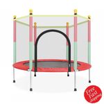 5FT Kid Trampoline With Safety Net Enclosure Children Outdoor Garden Fun Toy UK^