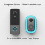 Purepeeki Smart HD Video Doorbell - Free Instant Cloud Storage (No Subscription)