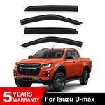 Wind Deflector Rain Shield Shatterproof For ISUZU D-MAX 2021-2026 Smoke Tinted