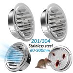 60 - 300 mm Round Air Vent Grille Cover Ducting Ventilation Fly Net Wall Ceiling