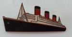 Stratton Ship Badge CUNARD WHITE STAR LINE RMS QUEEN MARY PROFILE 30s Brooch Pin