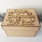 Children's Christmas Eve Box Personalised MDF Gift Present Snowflakes Wood F1