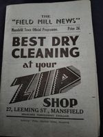 RARE MANSFIELD TOWN V DERBY COUNTY WAR LEAGUE 26TH FEBRUARY 1944
