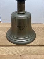 Vintage Ships Brass Bell, 7.5 Inches Tall, Engraved LANCRASU 1947
